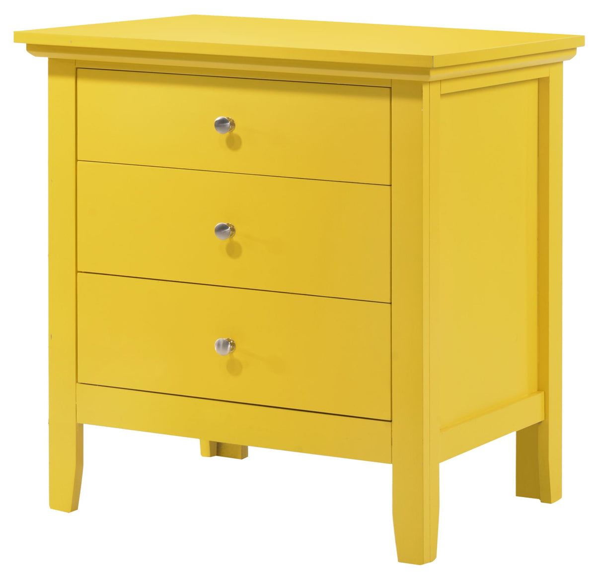 3-drawer nightstand yellow by HouseOfZazla with dove-tailed drawers on Tampa Home & Garden Store