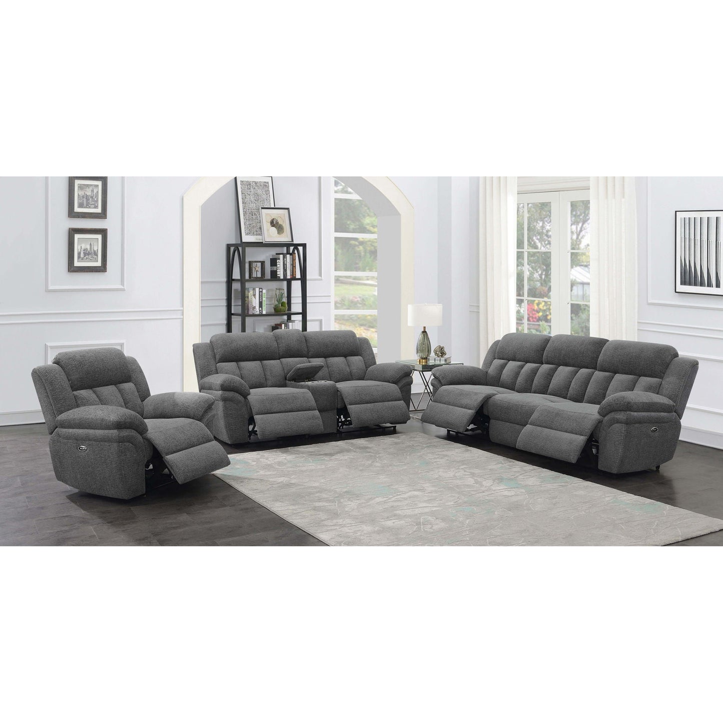Divine Tufted Reclining Sofa with Memory Foam