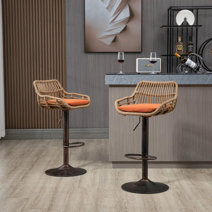 Modern Swivel Bar Stools with Footrest Set of 2