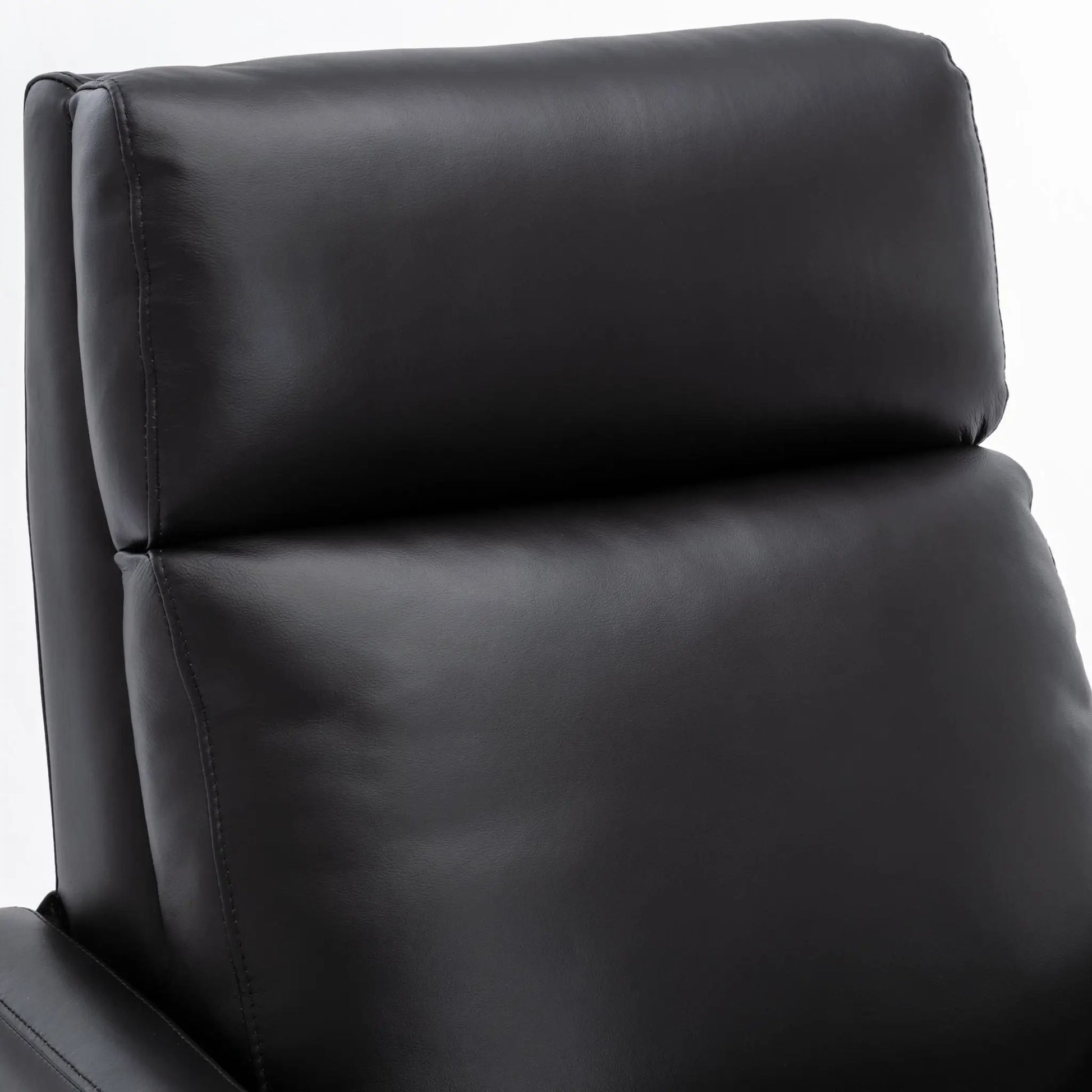 Richland push back recliner chair in black leather upholstery with padded backrest on Tampa Home & Garden Store