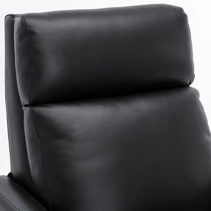 Richland push back recliner chair in black leather upholstery with padded backrest on Tampa Home & Garden Store