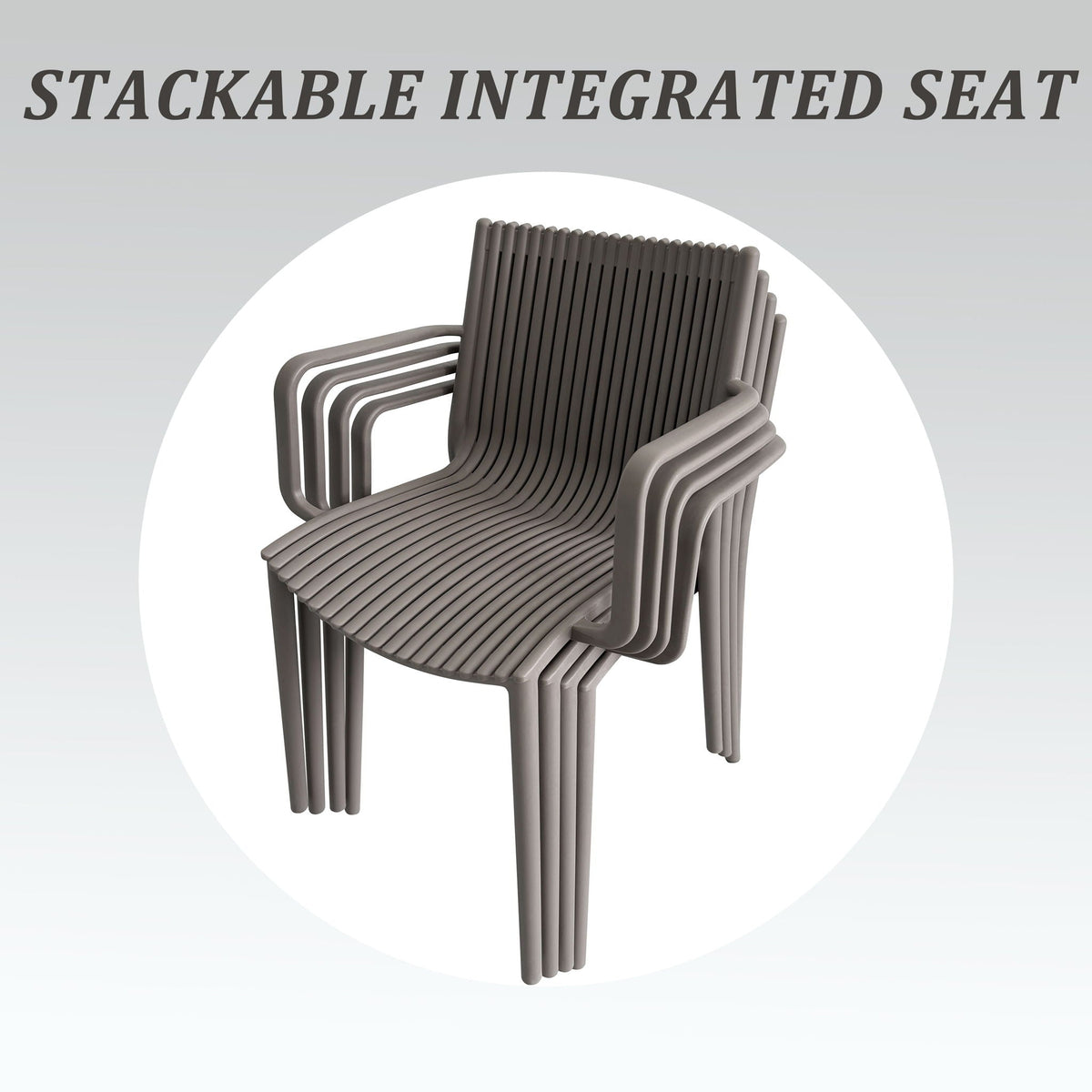 4 Stackable Plastic Chairs and Round Table