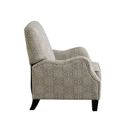 Hoffman Push Back Recliner and Beige Accent Chair