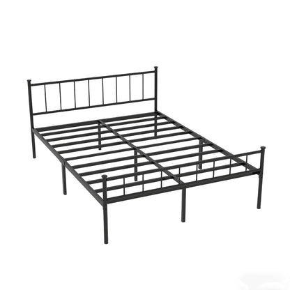 Queen Size Bed Frame with headboard and footboard in black metal by HouseOfZazla on Tampa Home & Garden Store