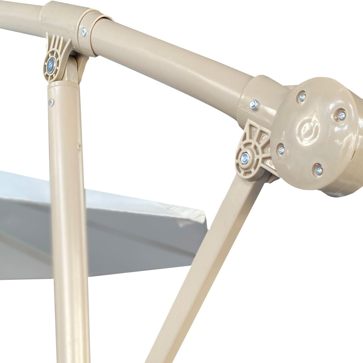 10ft offset patio umbrella beige frame with joint hub by HouseOfZazla on Tampa Home & Garden Store