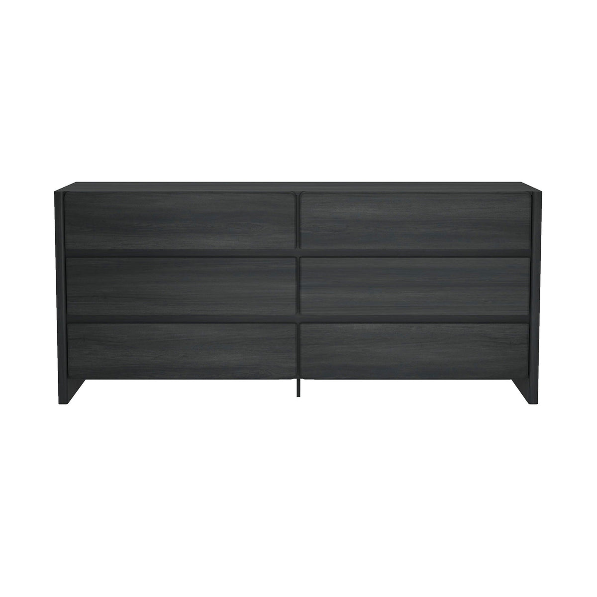 Double Wide Dresser with 6 Drawers in dark wood finish HouseOfZazla modern minimalist design on Tampa Home & Garden Store