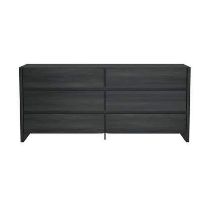 Double Wide Dresser with 6 Drawers in dark wood finish HouseOfZazla modern minimalist design on Tampa Home & Garden Store