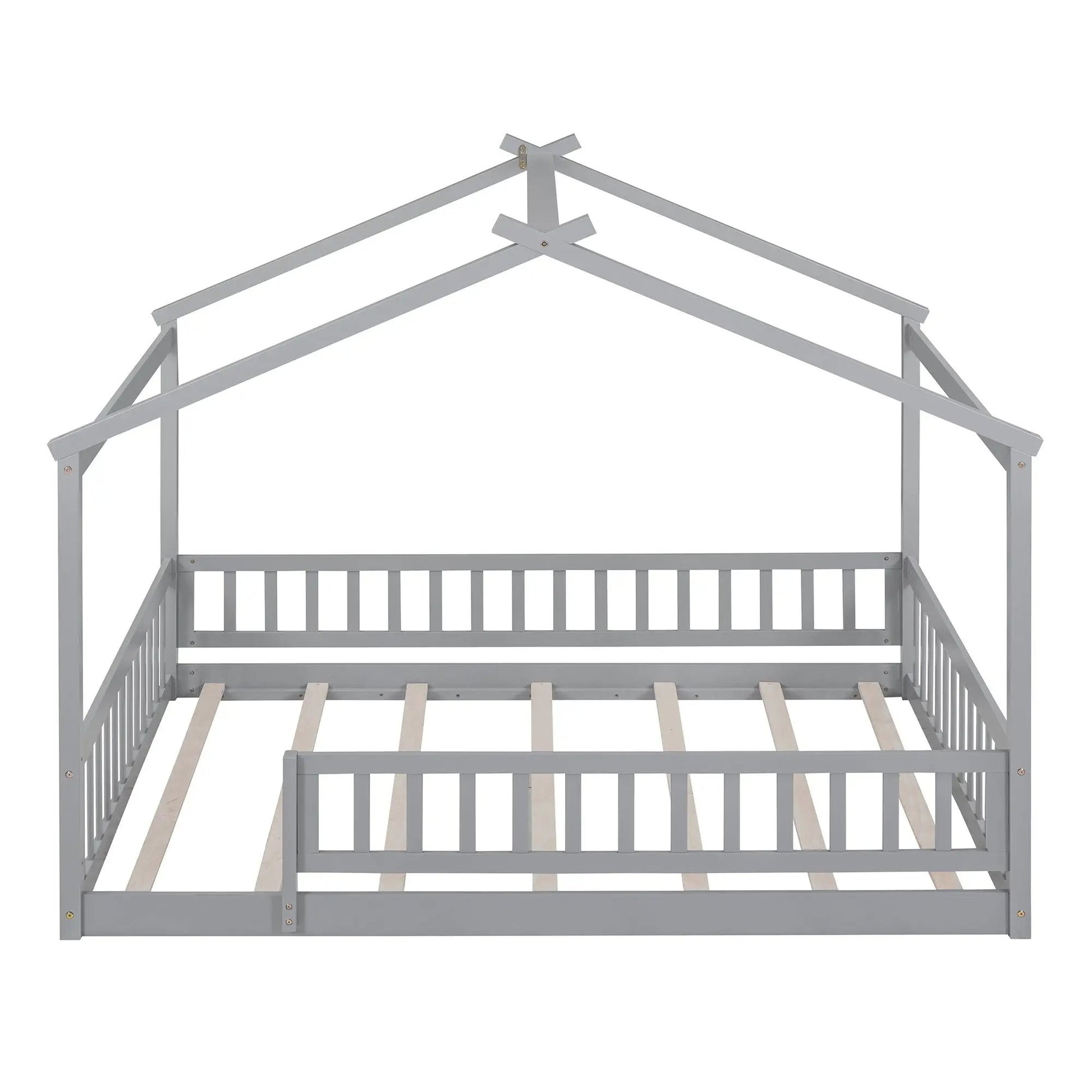 Bed House Bed Frame With Fence canopy bed gray wooden frame by Unique Piece Furniture on Tampa Home & Garden Store