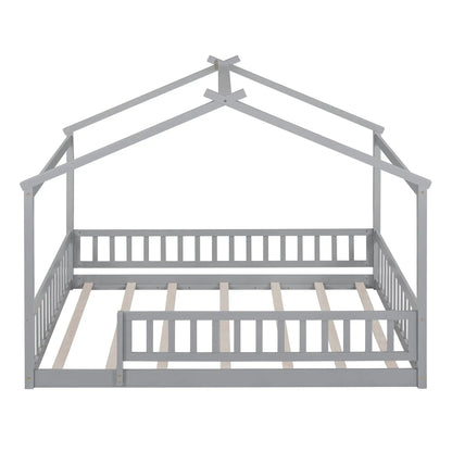 Bed House Bed Frame With Fence canopy bed gray wooden frame by Unique Piece Furniture on Tampa Home & Garden Store