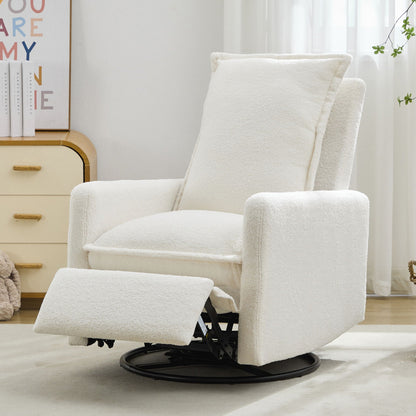 Cozy Swivel Glider Recliner Chair and Leg Rest