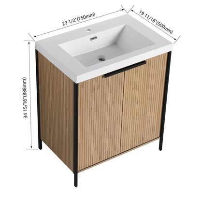 Modern Freestanding Vanity With Resin Sink