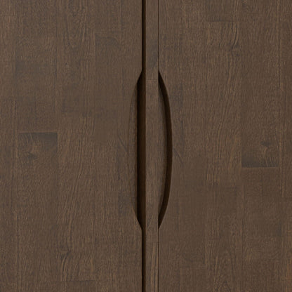 Harper walnut brown 3-door sideboard with wood grain and inset curved pulls on Tampa Home & Garden Store