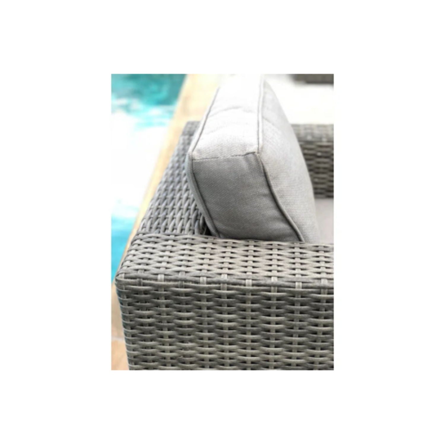 Minnesota - Club Chair wicker outdoor arm chair with gray cushion HouseOfZazla on Tampa Home & Garden Store