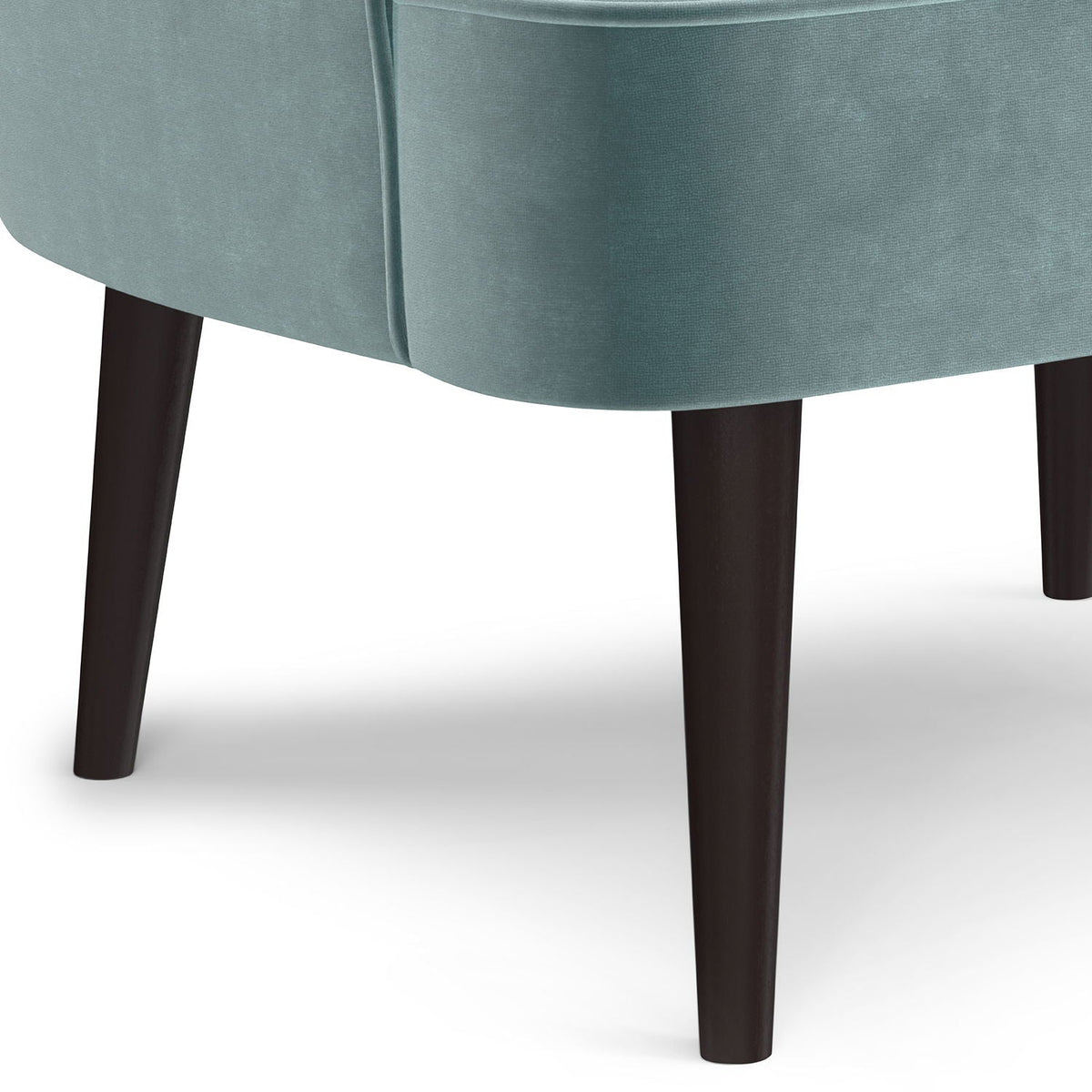 Upholstered Accent Chair with curved back in teal velvet, dark wood legs HouseOfZazla on Tampa Home & Garden Store