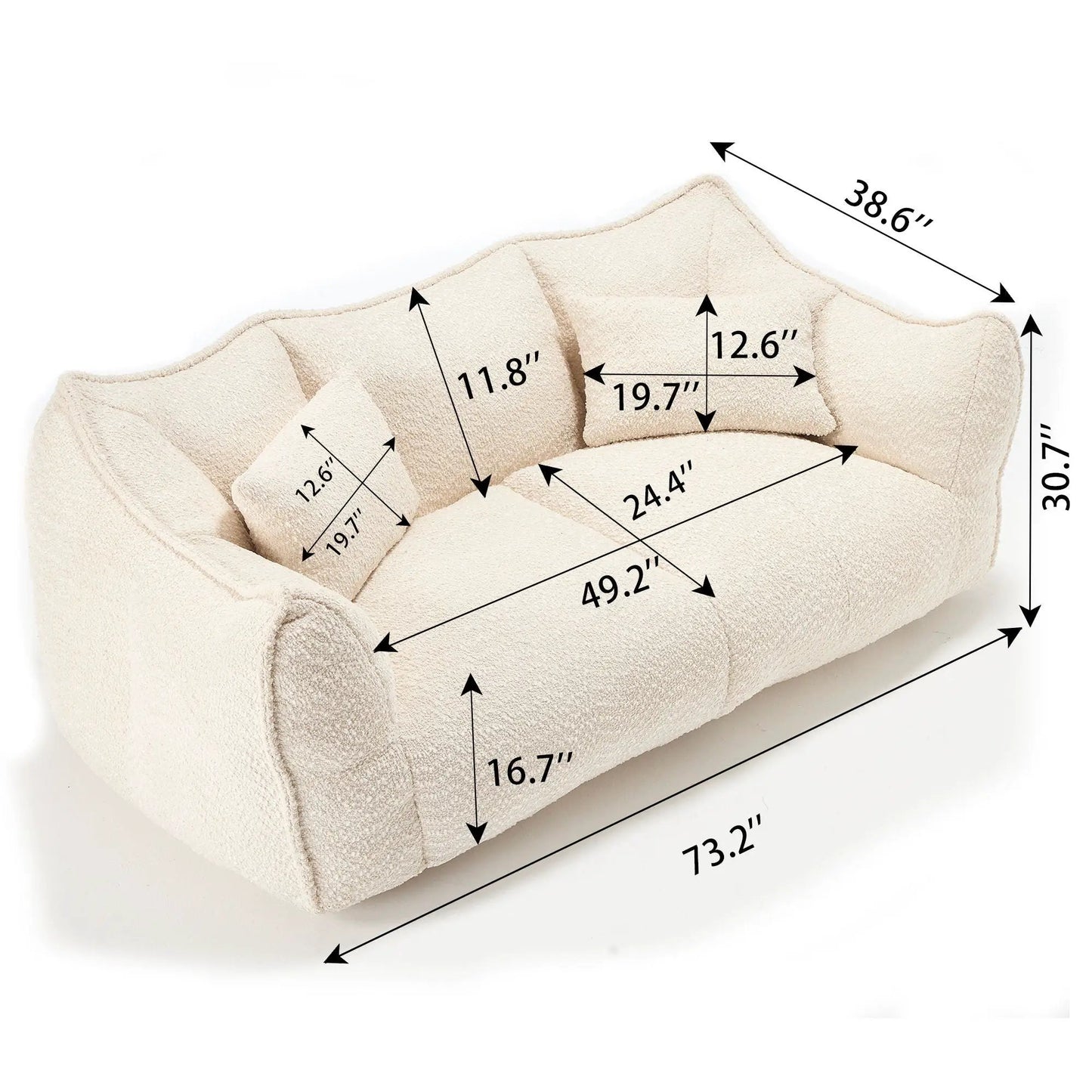 Comfortable Dual Beanbag Chair and Foam Core