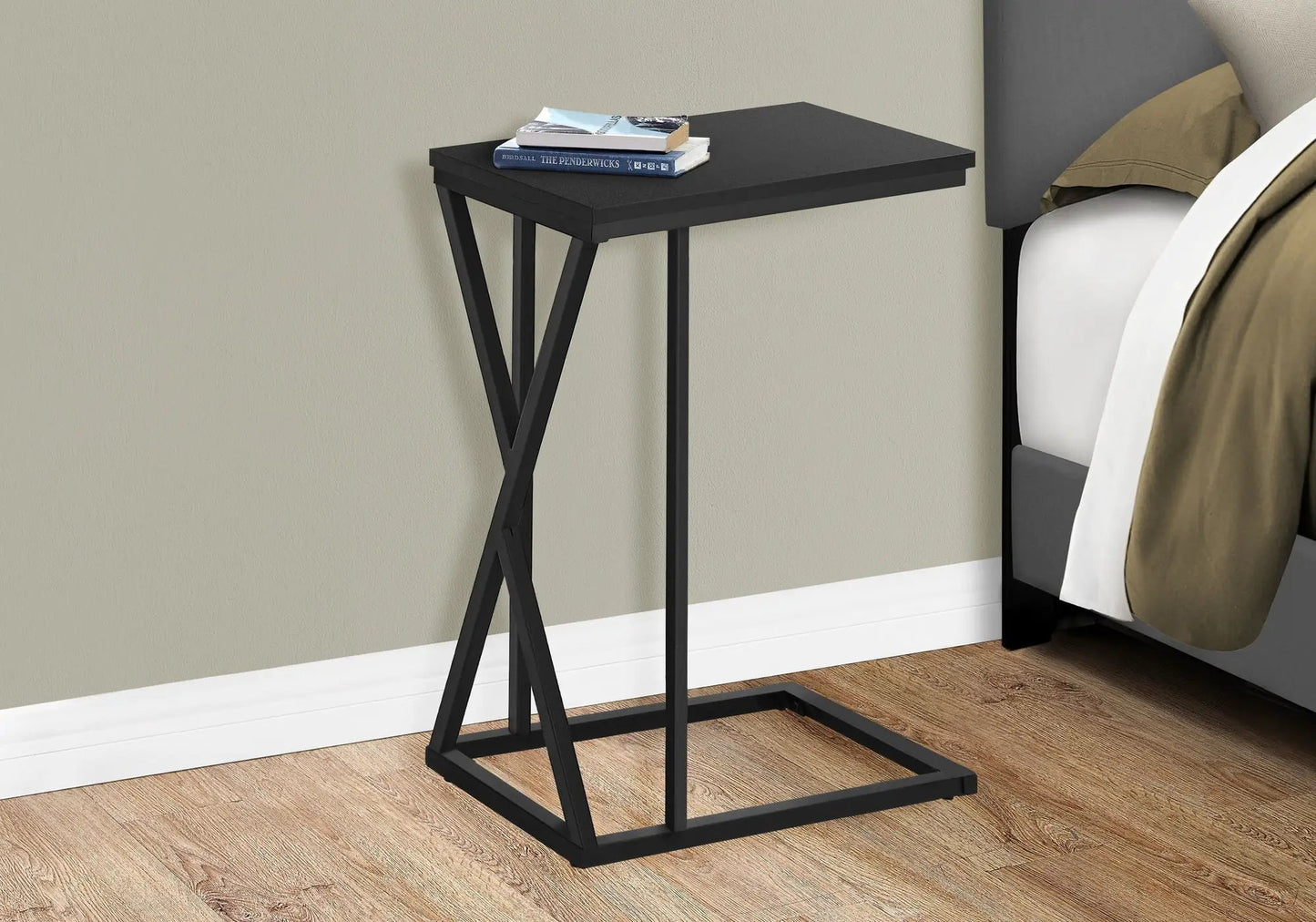 C Shaped Accent Table with Contemporary Design