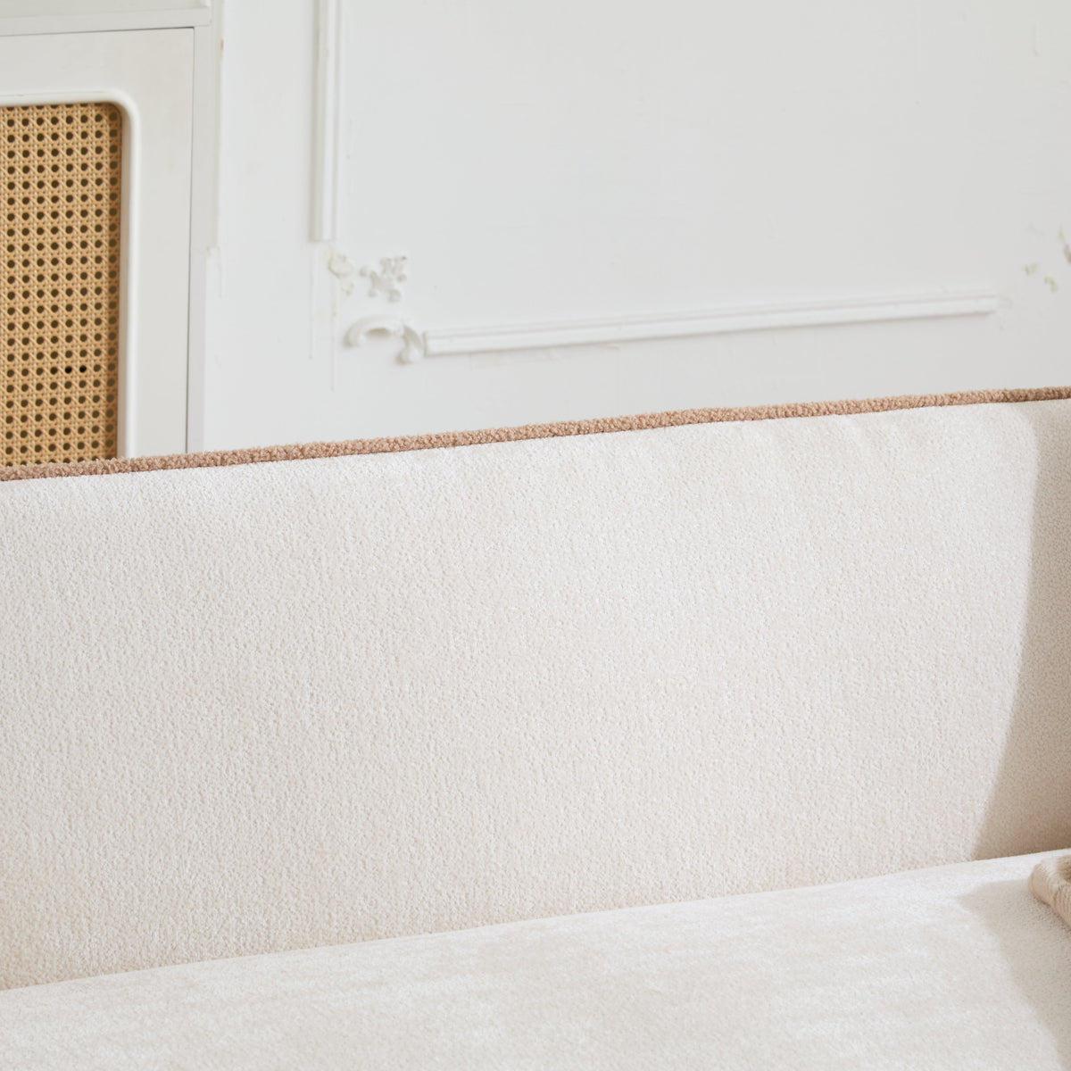 Coral Curved Boucle Sofa and Elegant Style