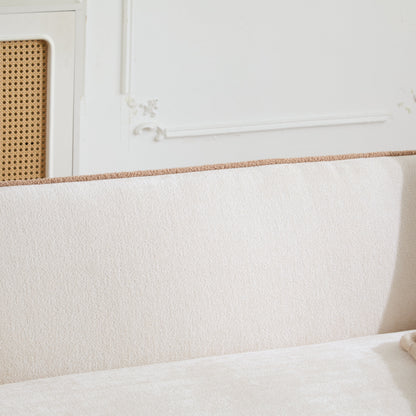 Coral Curved Boucle Sofa and Elegant Style