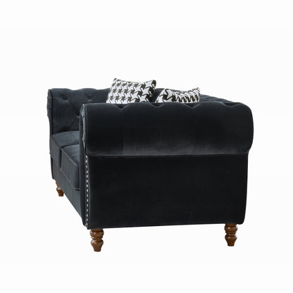 Chesterfield 3 and 2 Seater Fabric Sofa Set