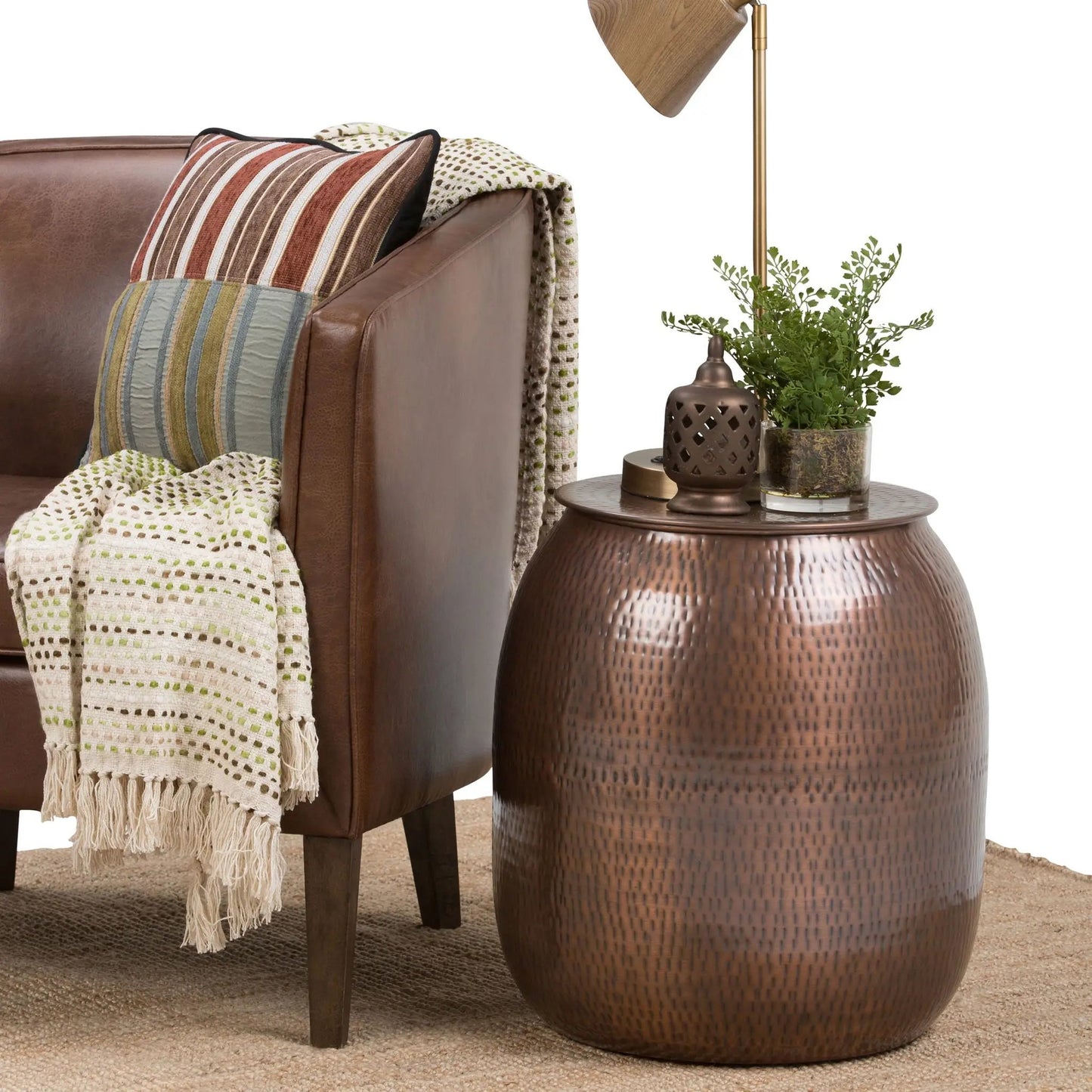 Griffen Handcrafted Metal Storage Accent Table