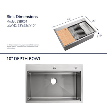 Stainless Steel Kitchen Sink For Overmount