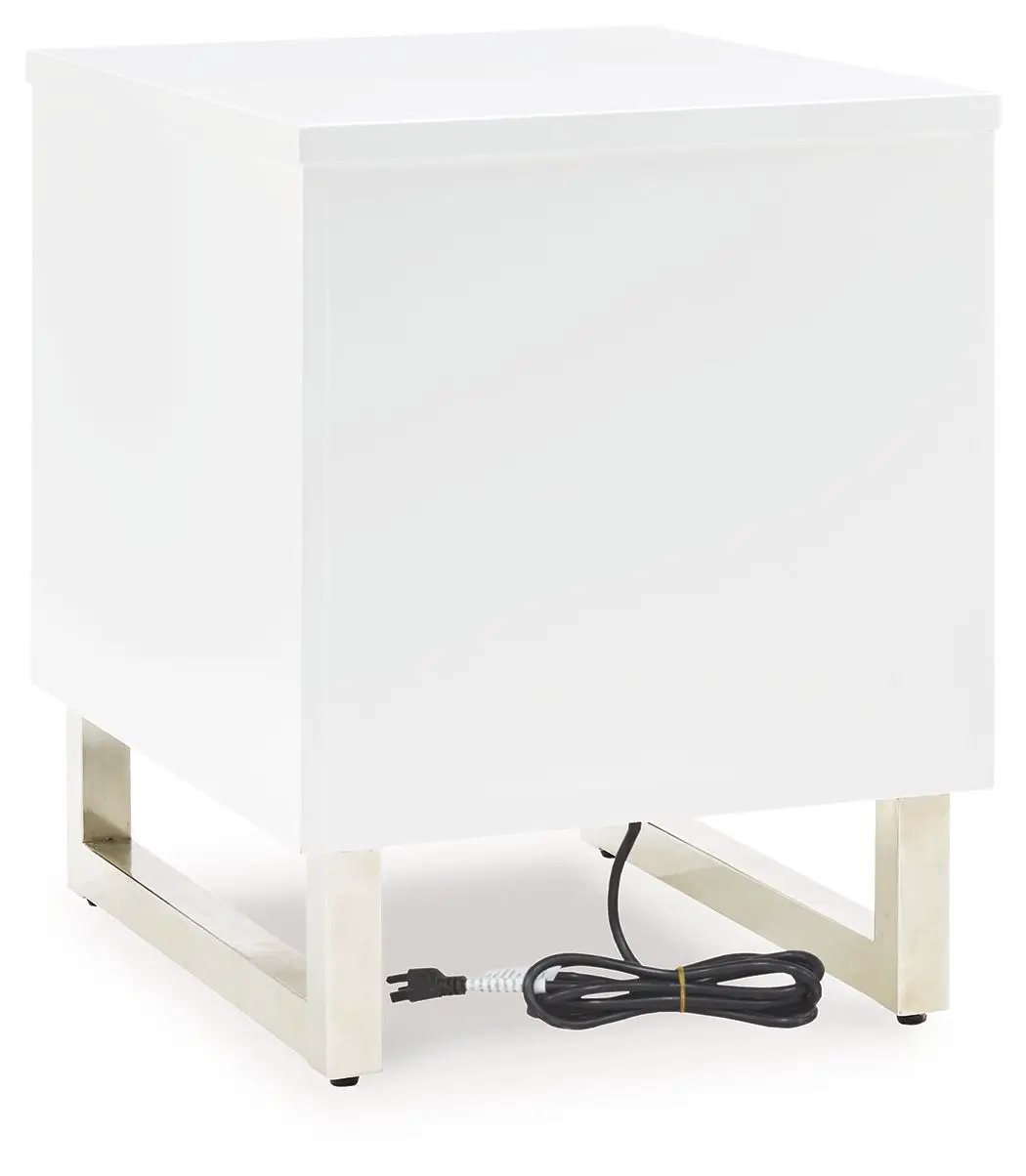 Gardoni Chair Side End Table white finish with metal base Unique Piece Furniture on Tampa Home & Garden Store
