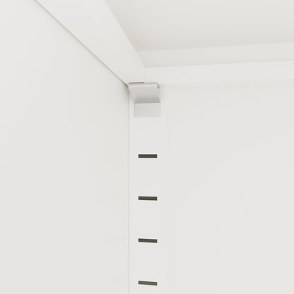White steel garage storage cabinet door with a metal latch in a clean corner view on Tampa Home & Garden Store