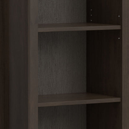 Amherst wooden bookcase with adjustable shelves in dark espresso, HouseOfZazla brand on Tampa Home & Garden Store