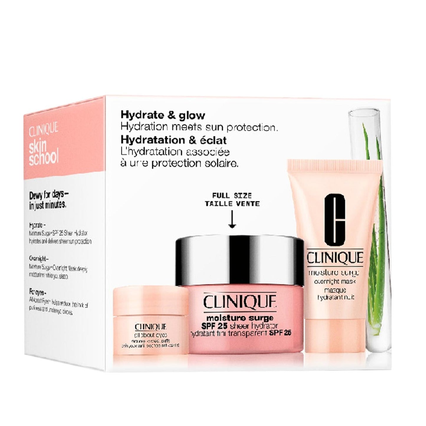 Clinique Moisture Surge SPF25 hydrating set with pink jars and cream tube 3-piece on Tampa Home & Garden Store