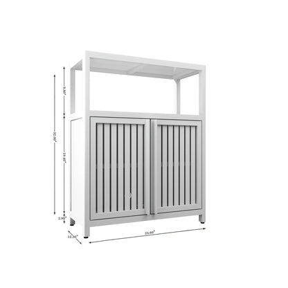 Bamboo Storage Cabinet With Shelves White
