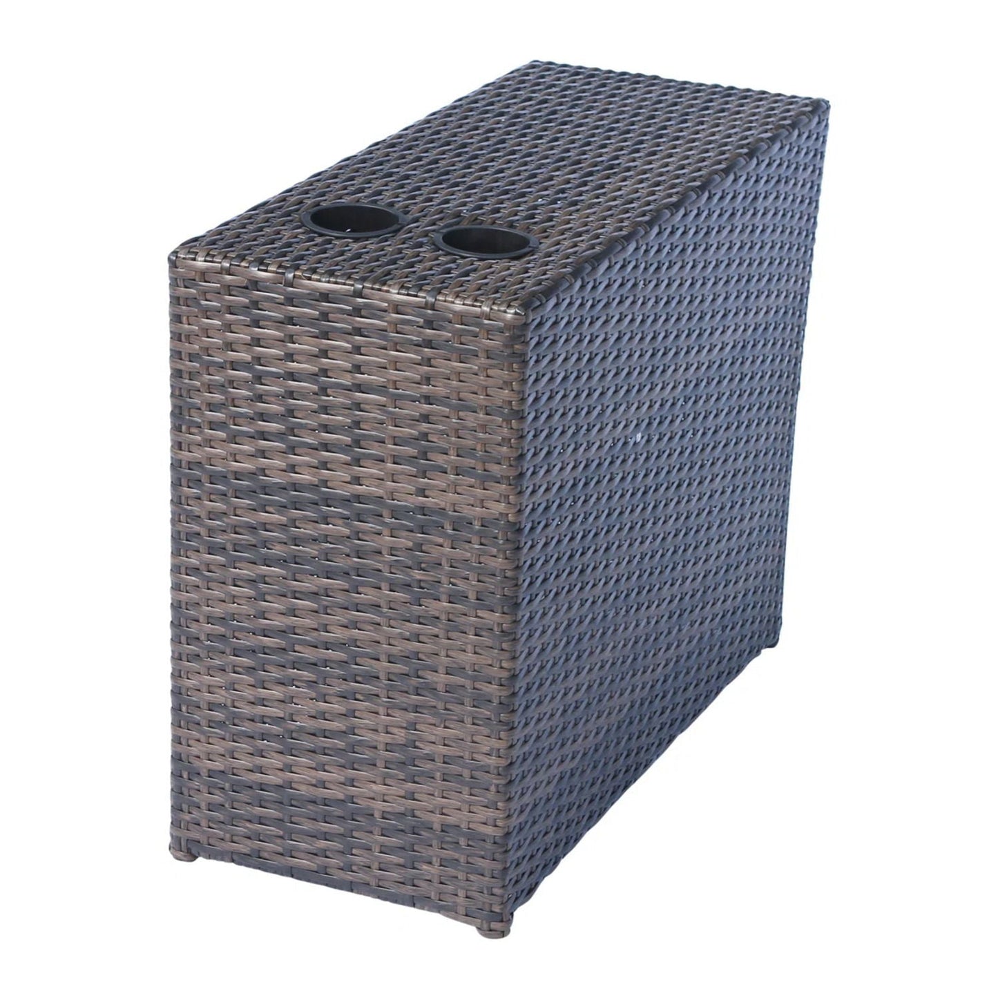 Outdoor Wicker Loveseat Set and Side Table