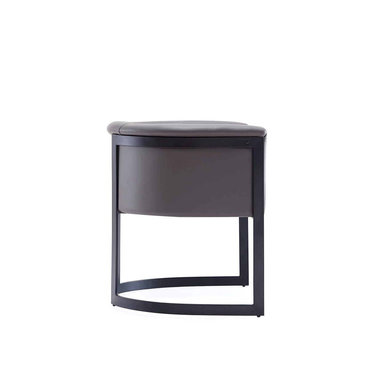 Corso dining chair with a modern black metal frame and dark gray cushioned seat on Tampa Home & Garden Store