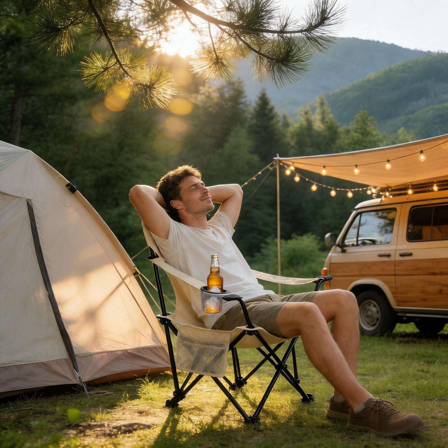 Portable Camping Chair with Adjustable Recline