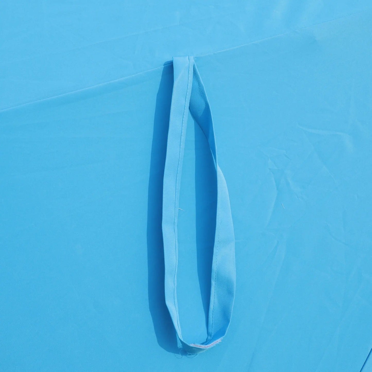 Double-Sided outdoor market umbrella fabric with tie strap in blue on Tampa Home & Garden Store