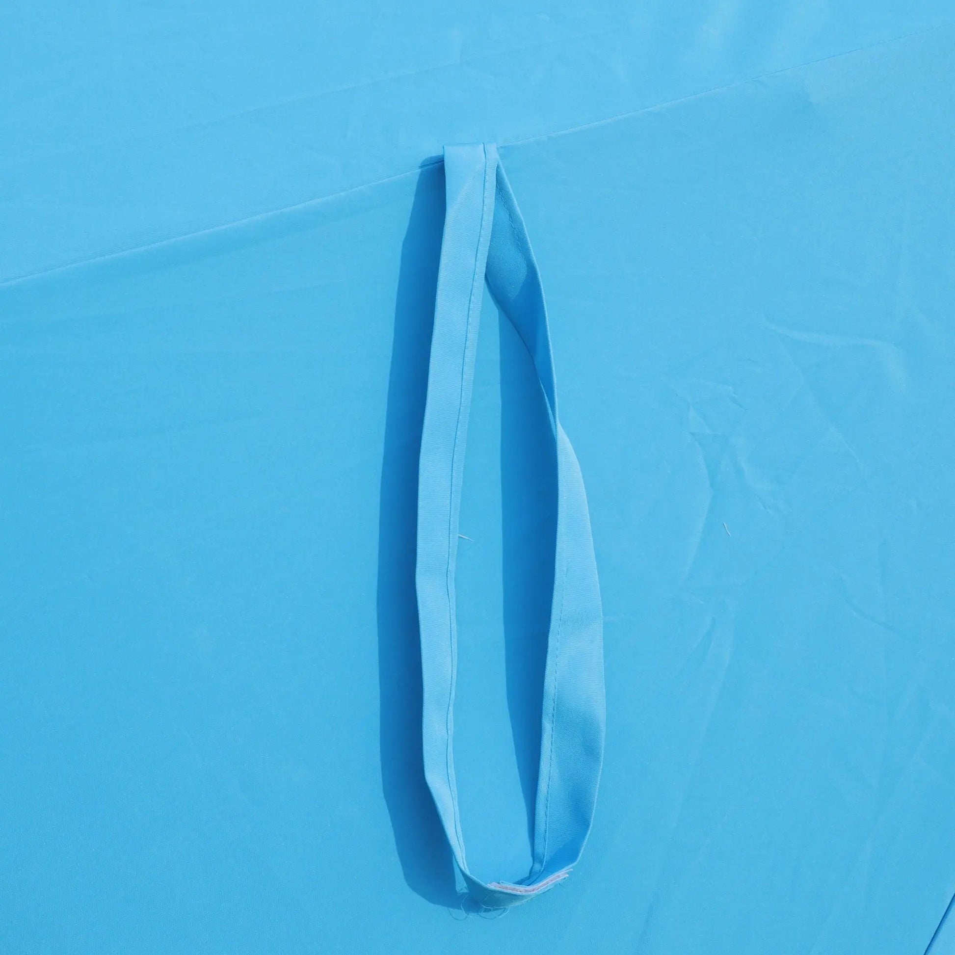 Double-Sided outdoor market umbrella fabric with tie strap in blue on Tampa Home & Garden Store