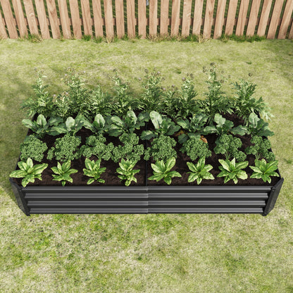 Raised Garden Bed Outdoor 6×3×1 ft black metal rectangular planter HouseOfZazla on Tampa Home & Garden Store