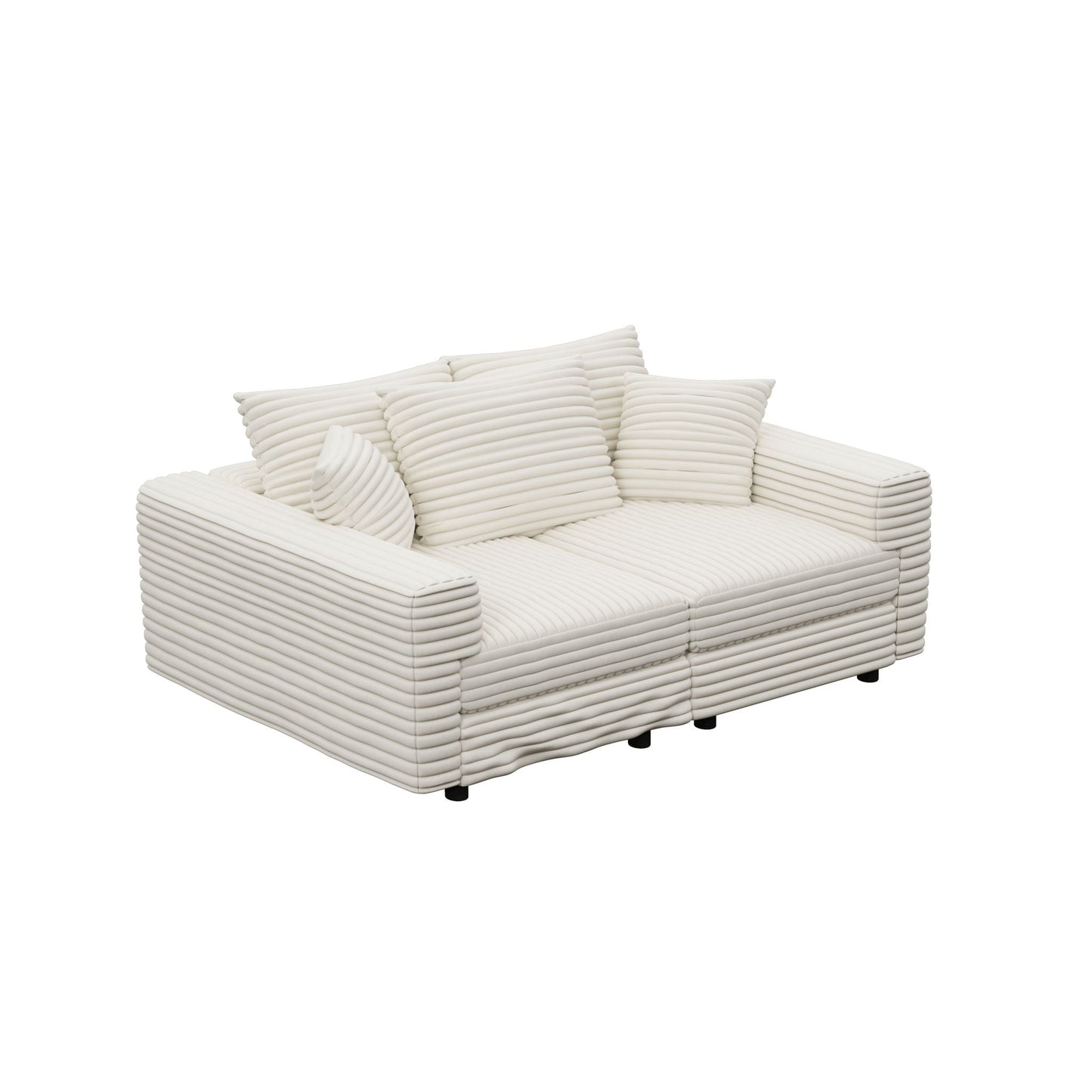 Deep Seat Sofa Bed With Ottoman and Soft Pillows