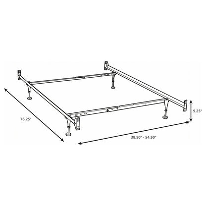Renee Black Twin Full Bed Frame and Center Beam