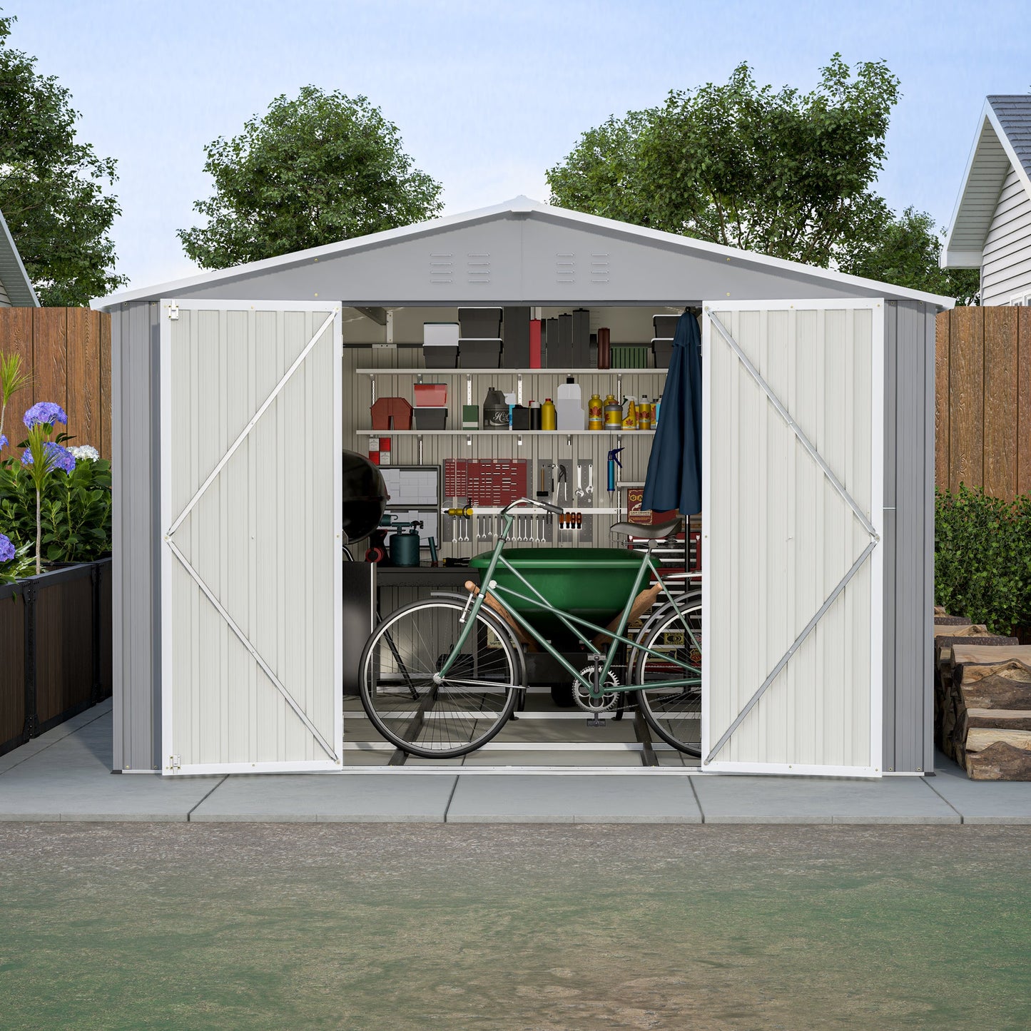 10 By 12 Feet Galvanized Steel Storage Shed
