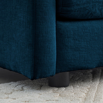 Modular Sectional Sofa close-up in dark teal velvet with black legs on Tampa Home & Garden Store