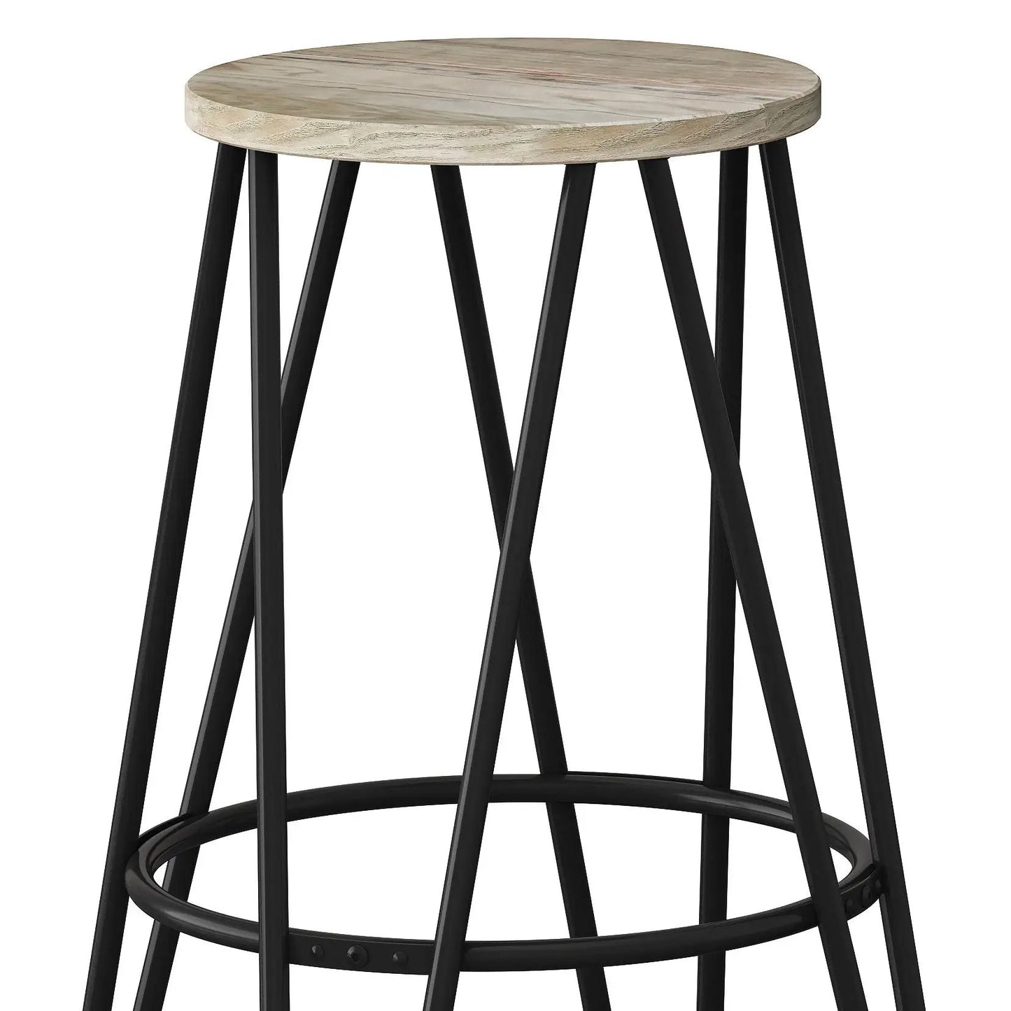 Simeon Multifunctional Metal Stool with Wood Seat