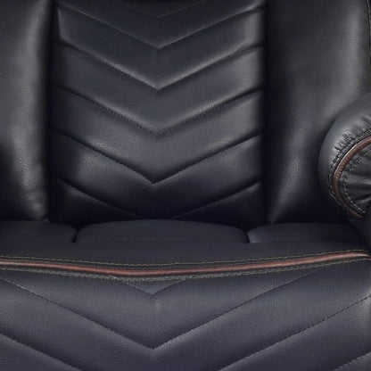 Challenger LED Power Recliner Chair black leather with chevron stitching on Tampa Home & Garden Store