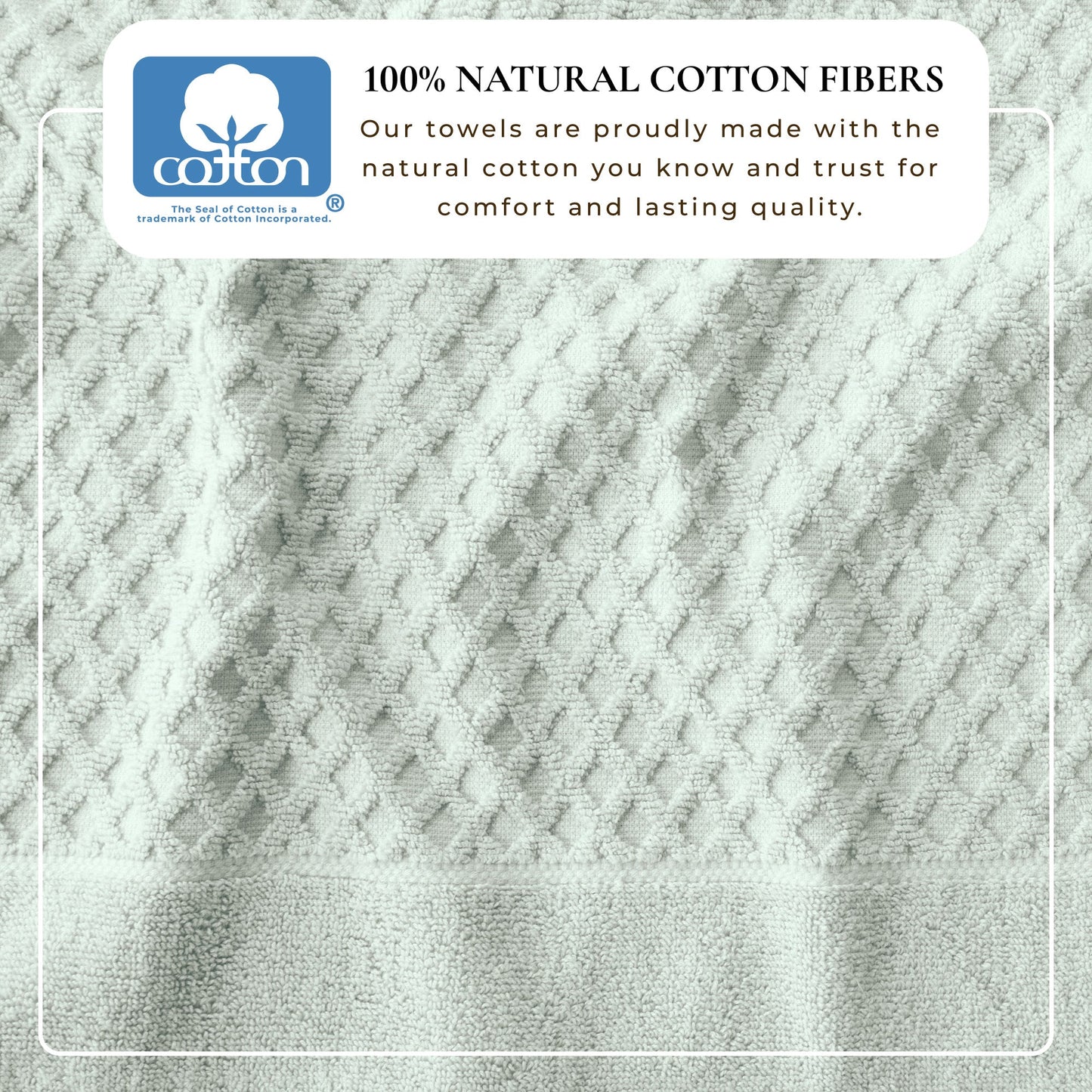 Cotton Diamond Waffle Weave Bath Towel Set