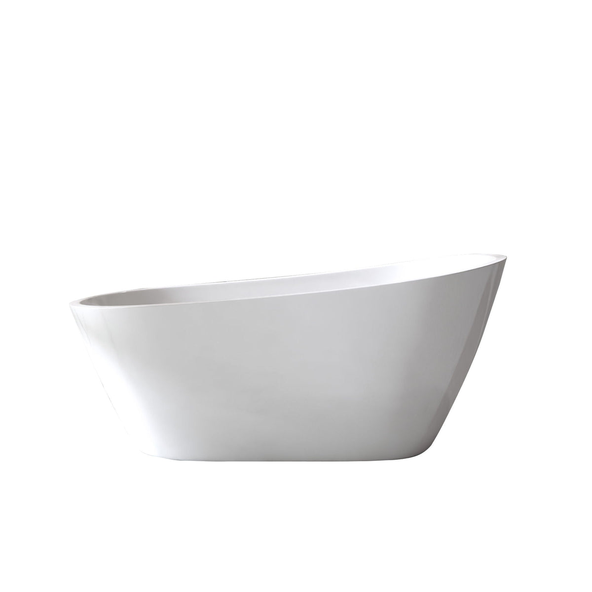Freestanding acrylic slipper bathtub white with sleek curved silhouette on Tampa Home & Garden Store