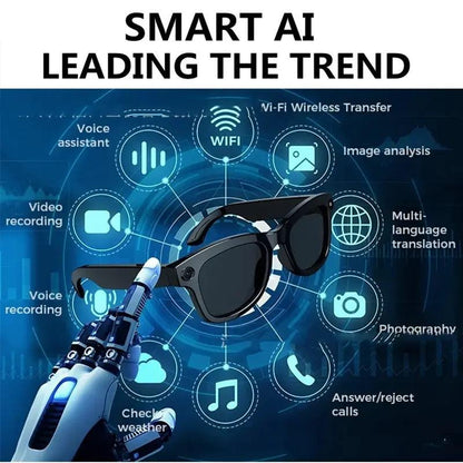 AI Glasses Sunglasses by FLIPSTYLEZLLC black smart eyewear with video and voice assistant on Tampa Home & Garden Store