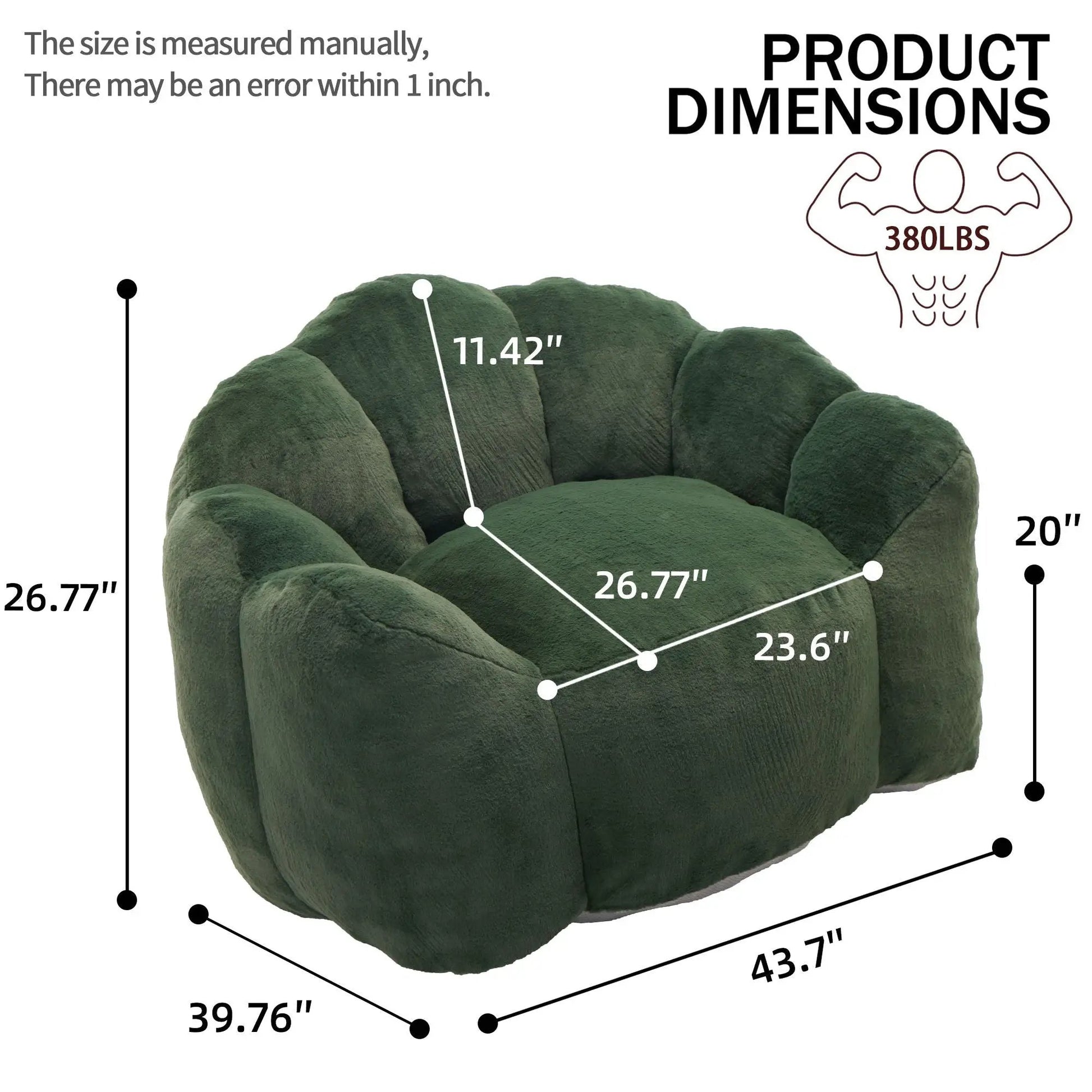 Lotus Style Compression Sofa Bean Bag Chair with Pull Ring, green by Unique Piece Furniture on Tampa Home & Garden Store