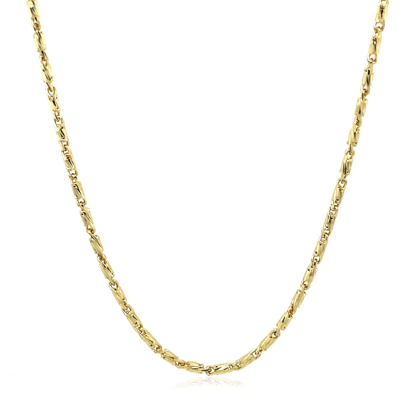 Diamond-cut fancy link necklace 14k yellow gold 1.5mm by Bids.com on Tampa Home & Garden Store