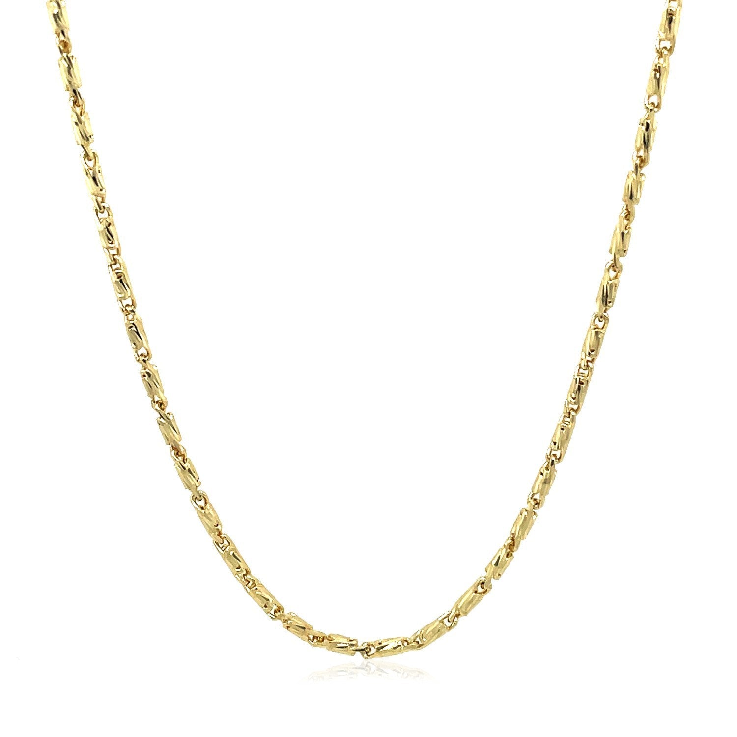 Diamond-cut fancy link necklace 14k yellow gold 1.5mm by Bids.com on Tampa Home & Garden Store