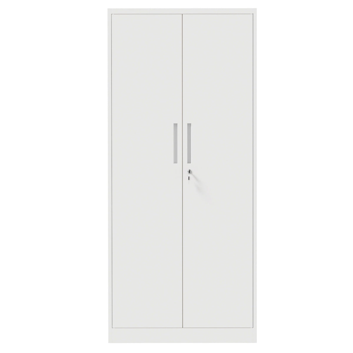 Steel garage storage cabinet with lock and adjustable shelves, white finish, HouseOfZazla two-door on Tampa Home & Garden Store