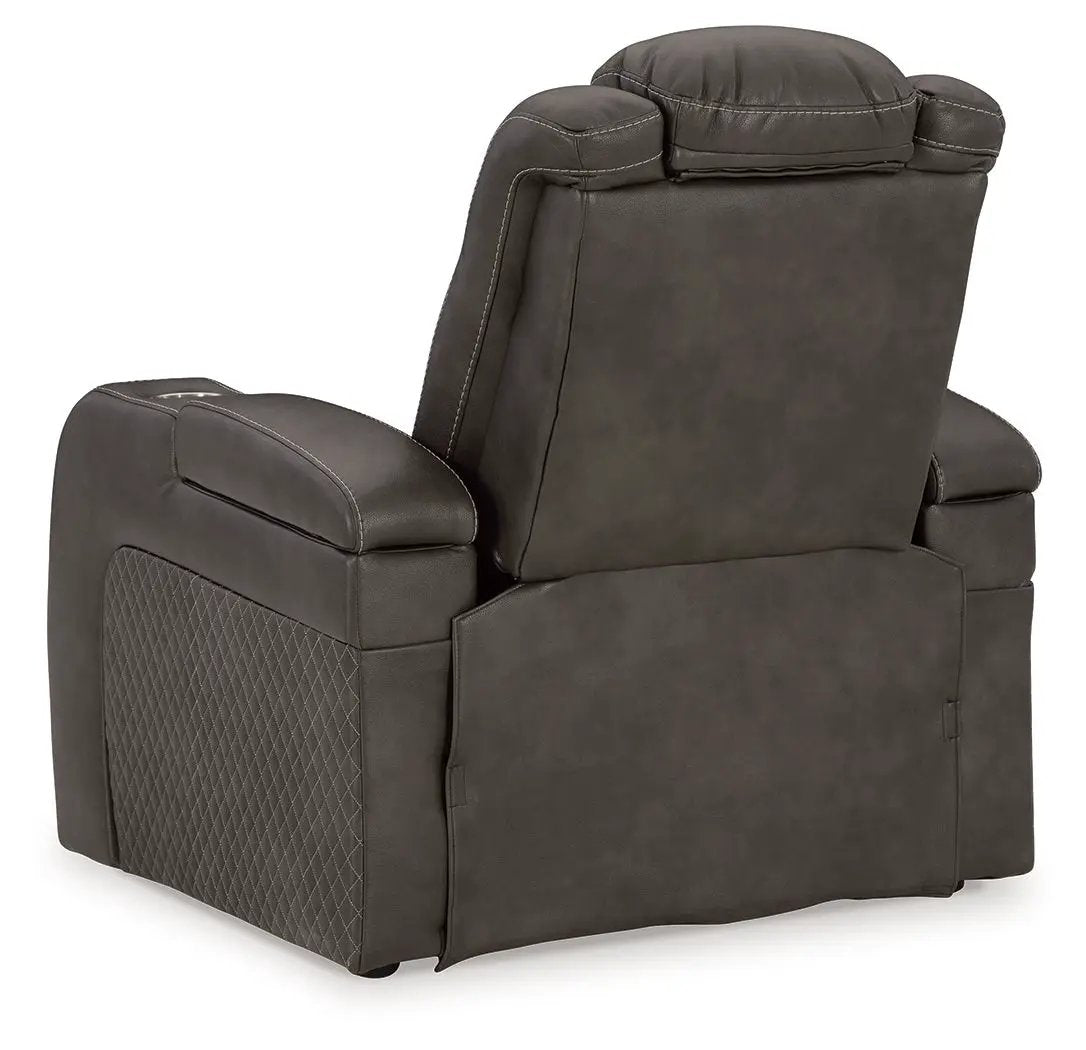 Fyne-dyme power recliner with adj headrest in brown leather, Unique Piece Furniture on Tampa Home & Garden Store